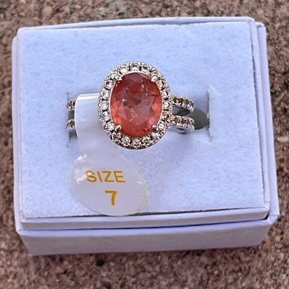 Stunning Sunrise Orange Quartz Ring - Picture 5 of 8